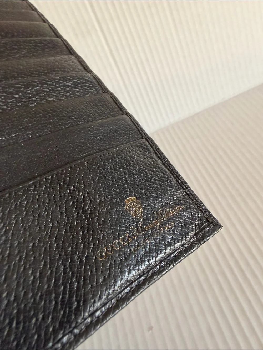 Gucci Beige GG Supreme Canvas Wallet with Black Trim and Navy/Red Web Stripe